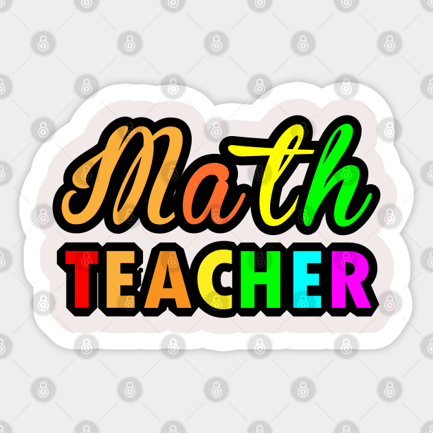 Colour Typograpgy for Math Teachers Gifts Sticker by ArtoBagsPlus